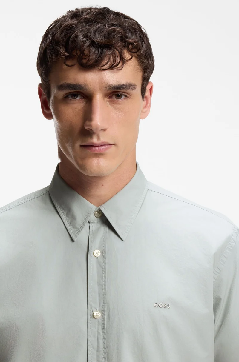 BOSS Regular-fit shirt in cotton poplin